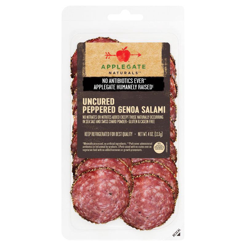 slide 1 of 6, Applegate Farms Applegate Natural Uncured Peppered Genoa Salami - 4oz, 4 oz