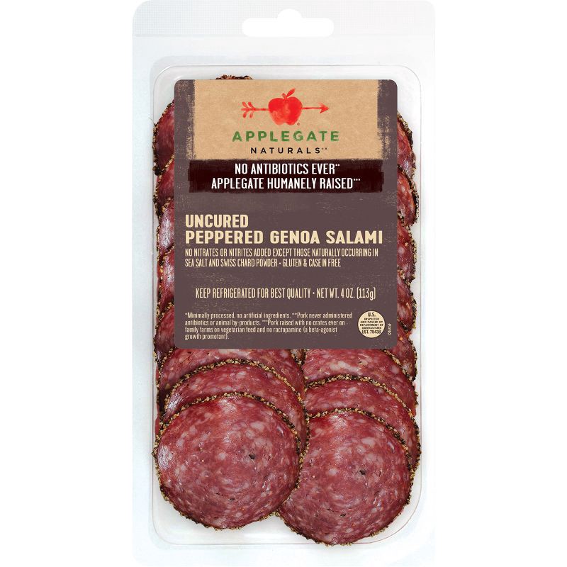 slide 1 of 6, Applegate Farms Applegate Natural Uncured Peppered Genoa Salami - 4oz, 4 oz