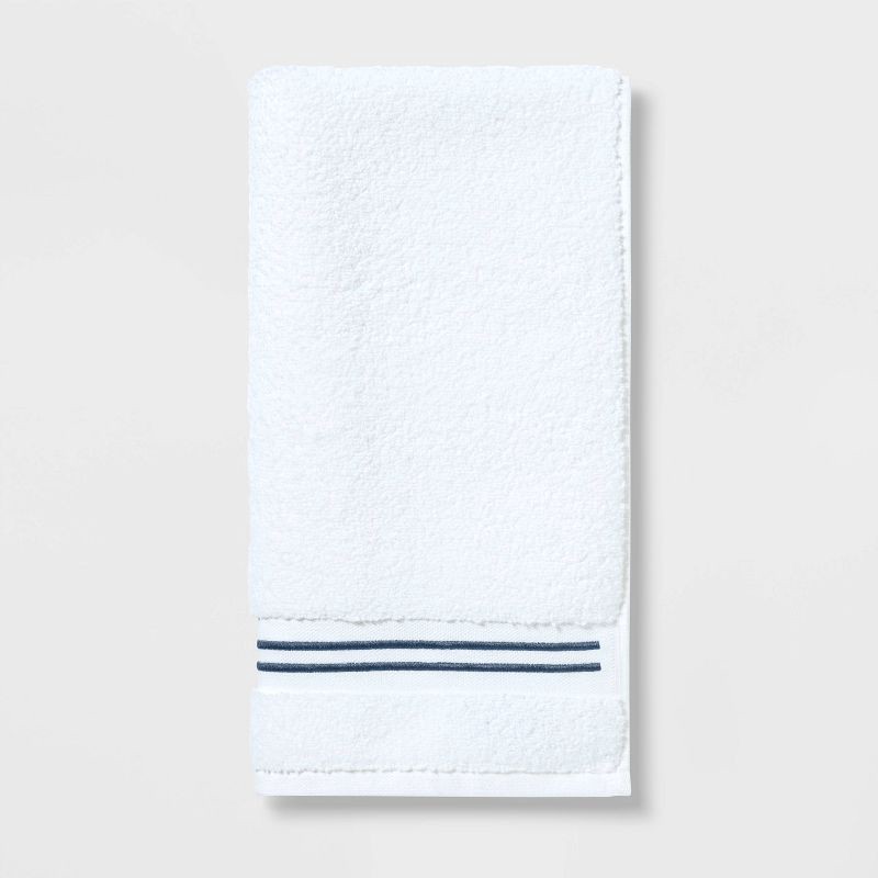 slide 1 of 1, Spa Hand Towel Dark Blue Stripe - Threshold Signature, 1 ct