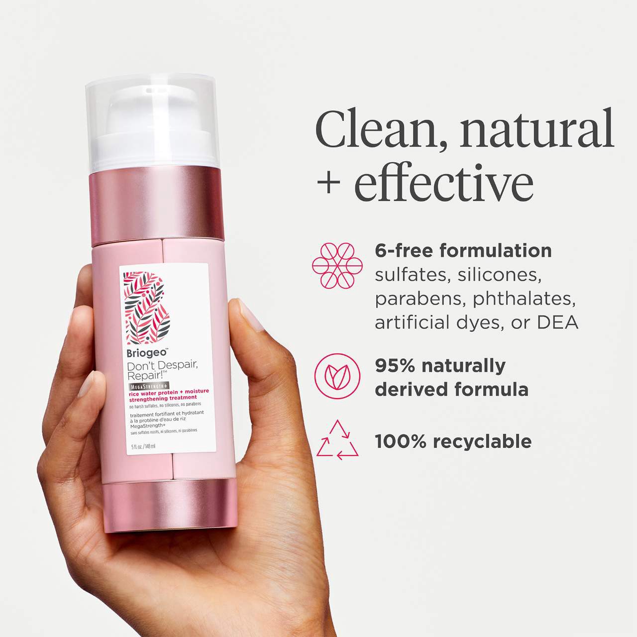 slide 9 of 9, Briogeo Don't Despair Repair Rice Water Protein + Moisture Strengthening Treatment 5 oz/ 148 mL,