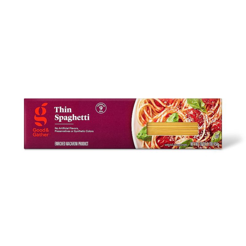 slide 1 of 3, Thin Spaghetti - 16oz - Good & Gather™, 16 oz