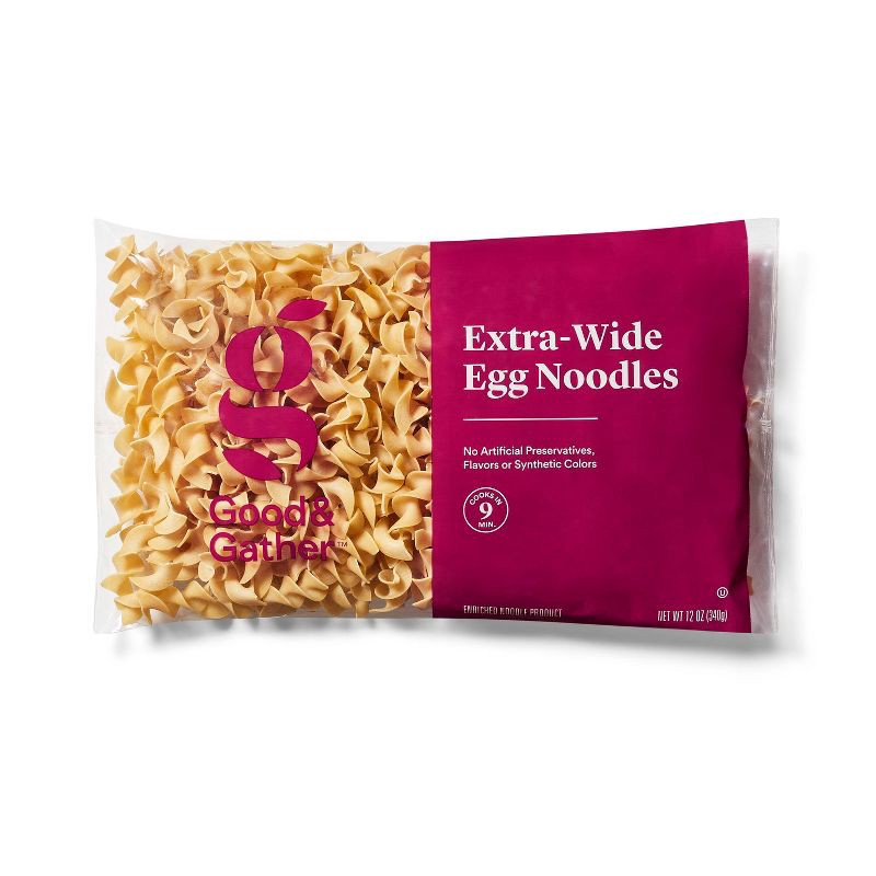 slide 1 of 3, Extra-Wide Egg Noodles - 12oz - Good & Gather™, 12 oz