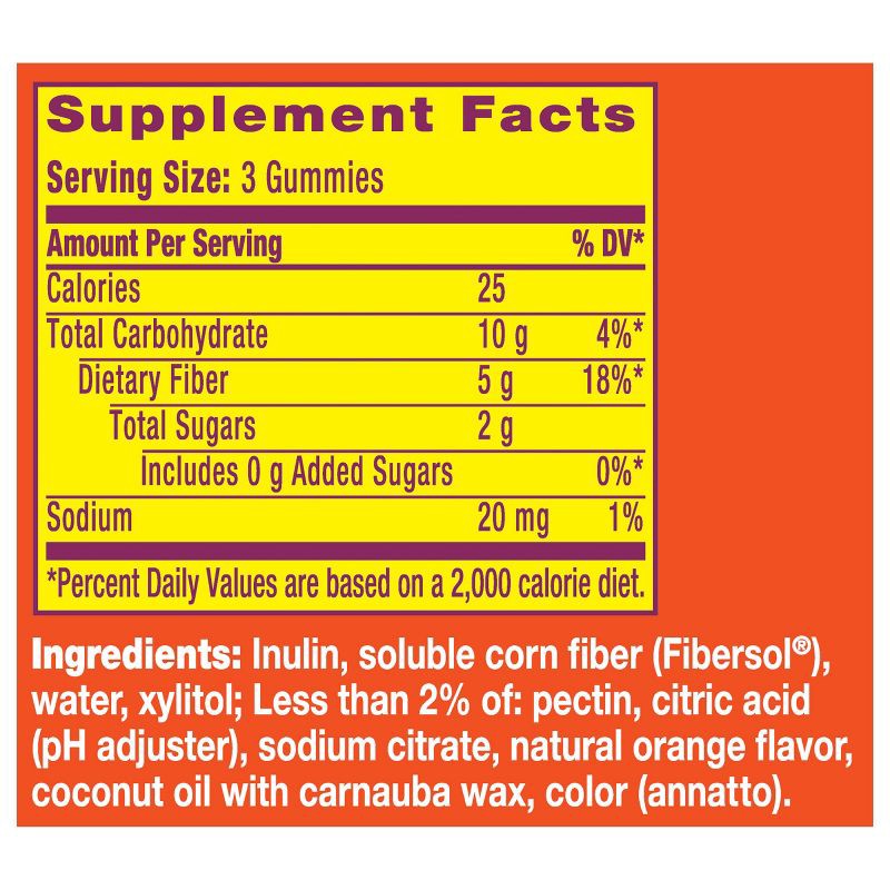 slide 7 of 9, Metamucil GLP-1 Friendly Fiber Supplement Sugar-free Gummies - Orange - 5g Fiber Per Serving -72ct, 5 gram, 72 ct