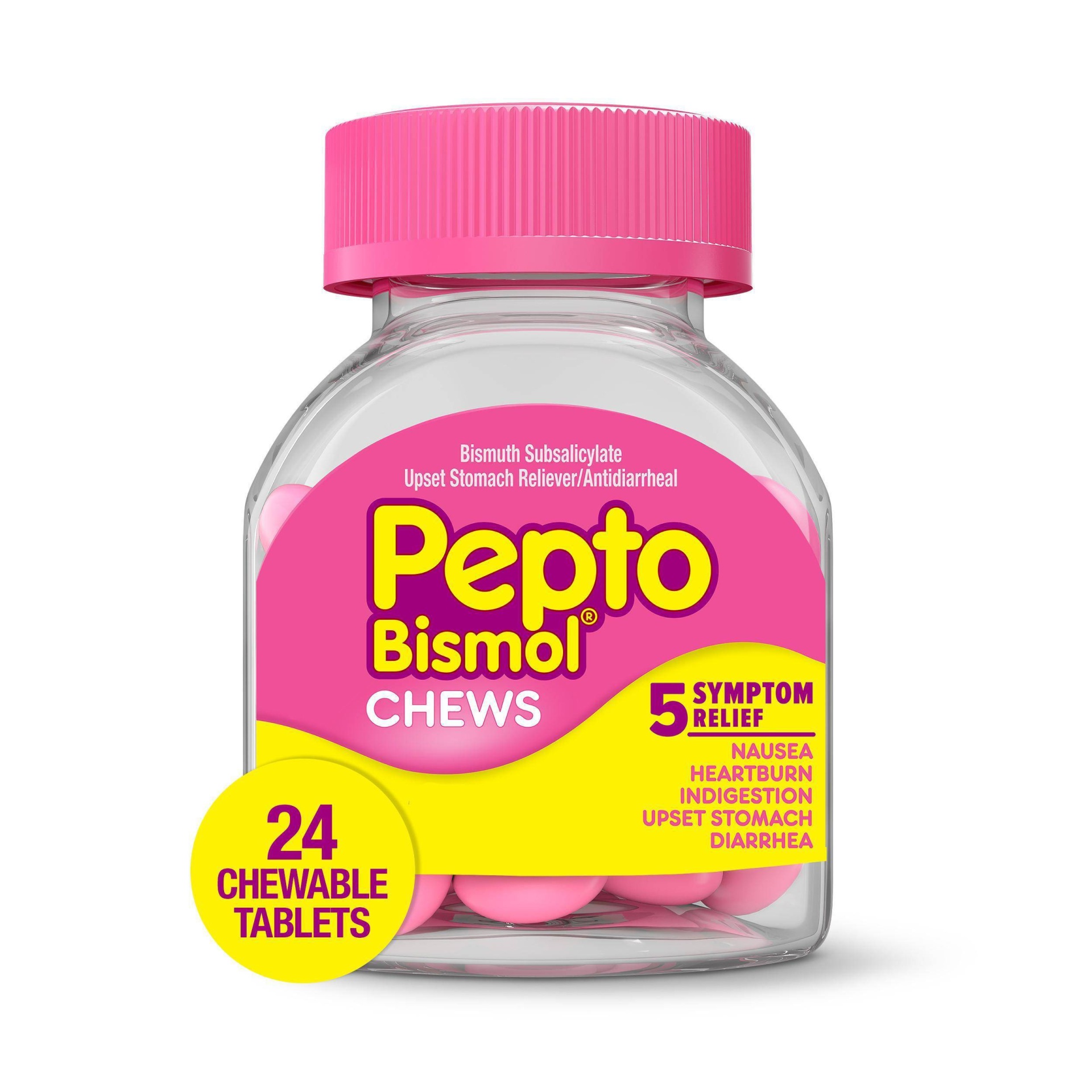 slide 1 of 6, Pepto-Bismol Chewable Tablets - 24ct, 24 ct