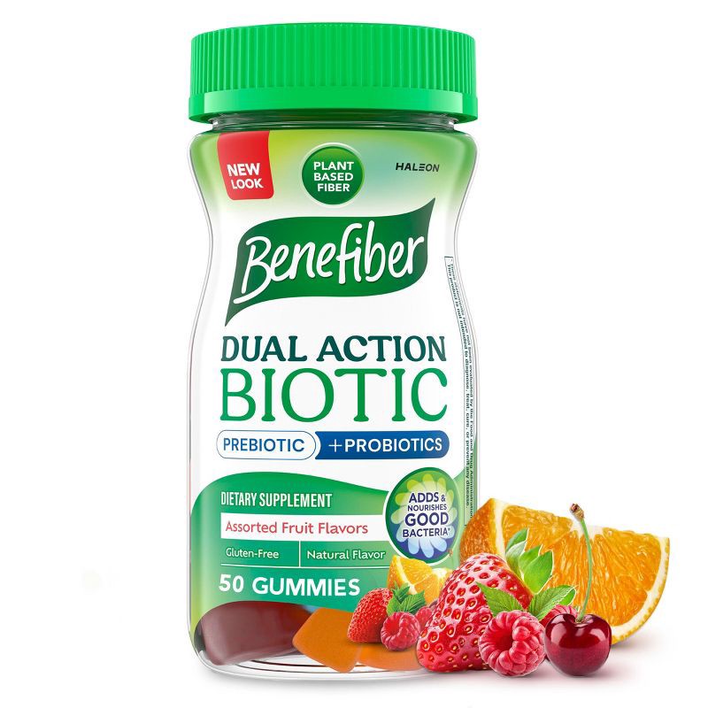 slide 1 of 12, Benefiber Fiber+ Probiotic Gummies - 50ct, 50 ct