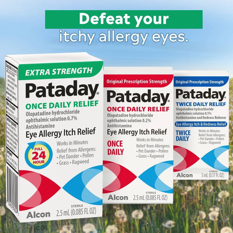 slide 8 of 10, Pataday Twice Daily Allergy Itch and Redness Relief Eye Drops - 0.17 fl oz, 0.17 fl oz