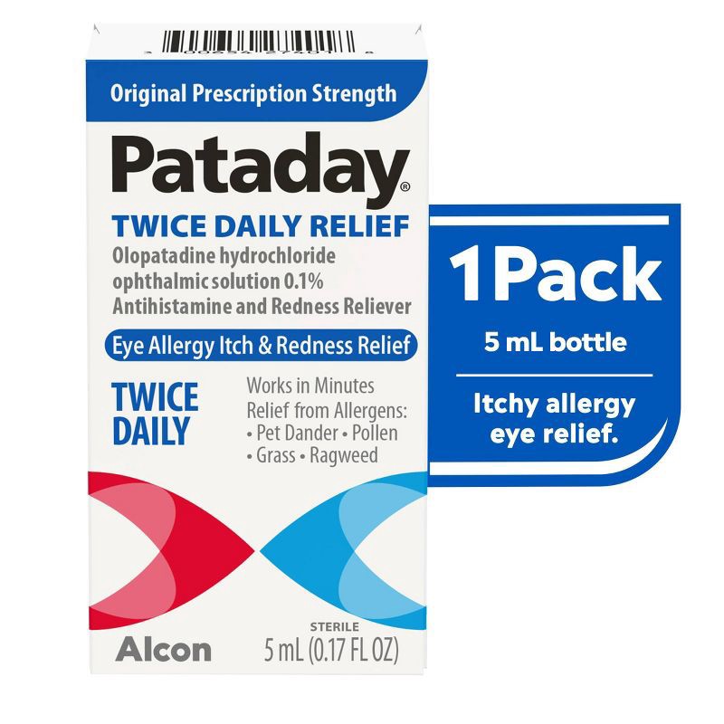slide 10 of 10, Pataday Twice Daily Allergy Itch and Redness Relief Eye Drops - 0.17 fl oz, 0.17 fl oz