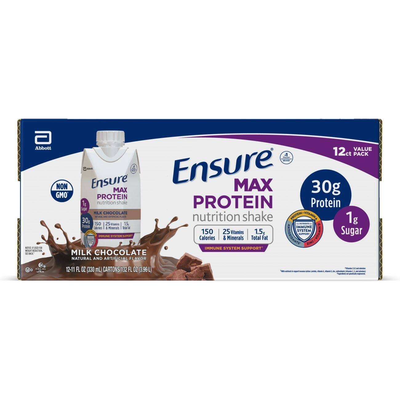 slide 1 of 7, Ensure Max Protein Nutritional Shake - Chocolate - 12pk/132 fl oz, 132 fl oz