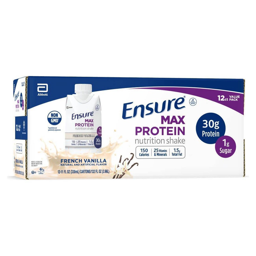 slide 6 of 7, Ensure Max Protein Nutritional Shake - Vanilla - 12ct/132 fl oz, 12 ct; 132 fl oz