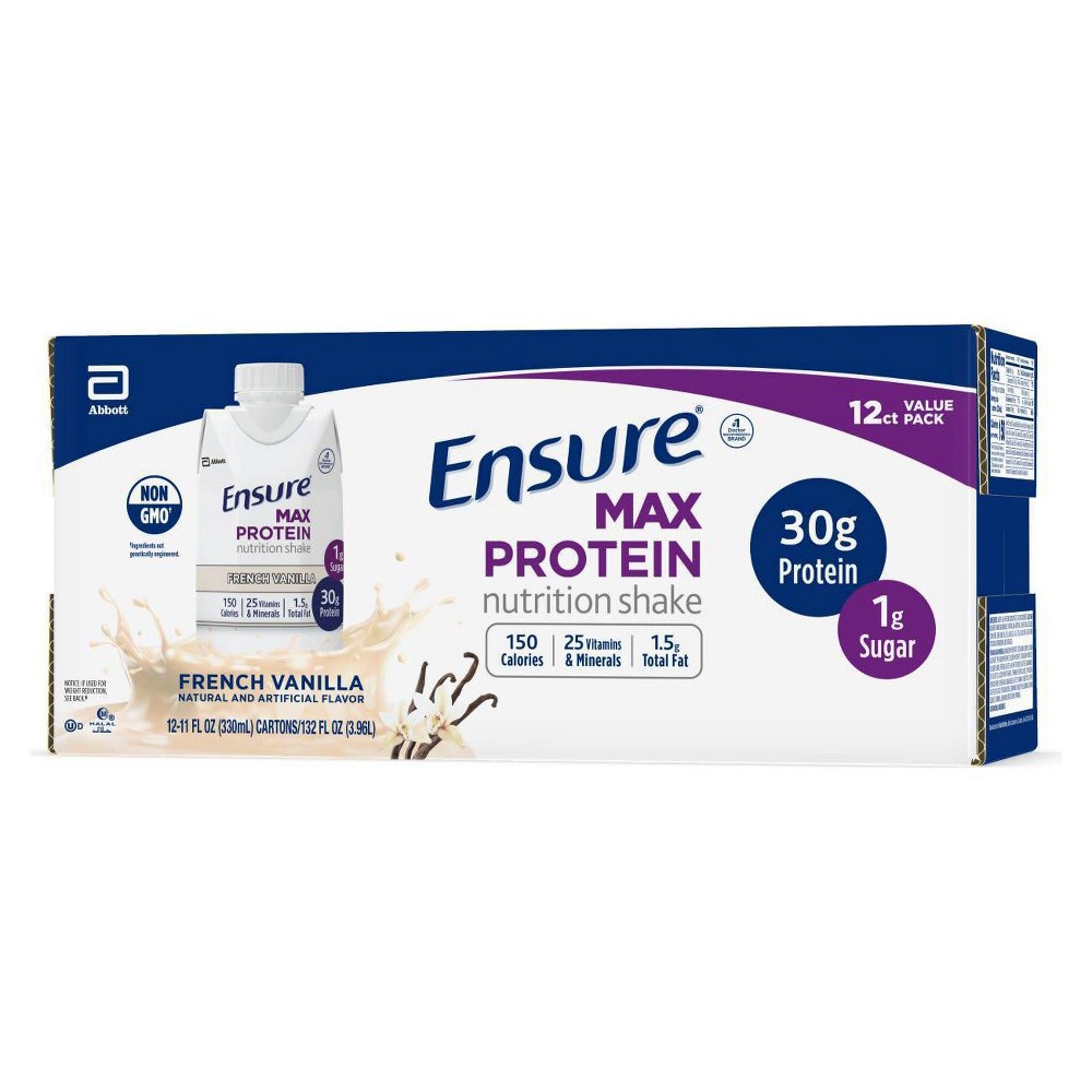 slide 5 of 7, Ensure Max Protein Nutritional Shake - Vanilla - 12ct/132 fl oz, 12 ct; 132 fl oz