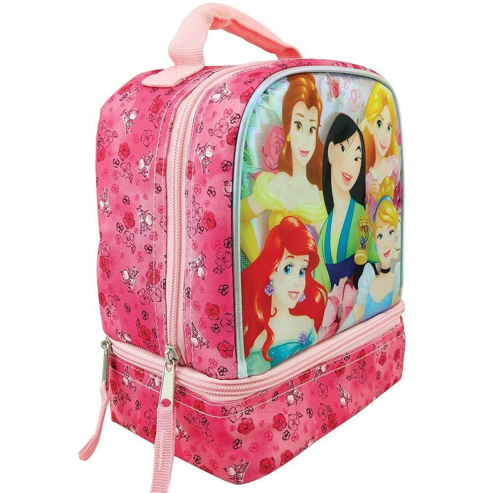 slide 2 of 5, Disney Princess Dual Compartment Lunch Bag - Pink, 1 ct