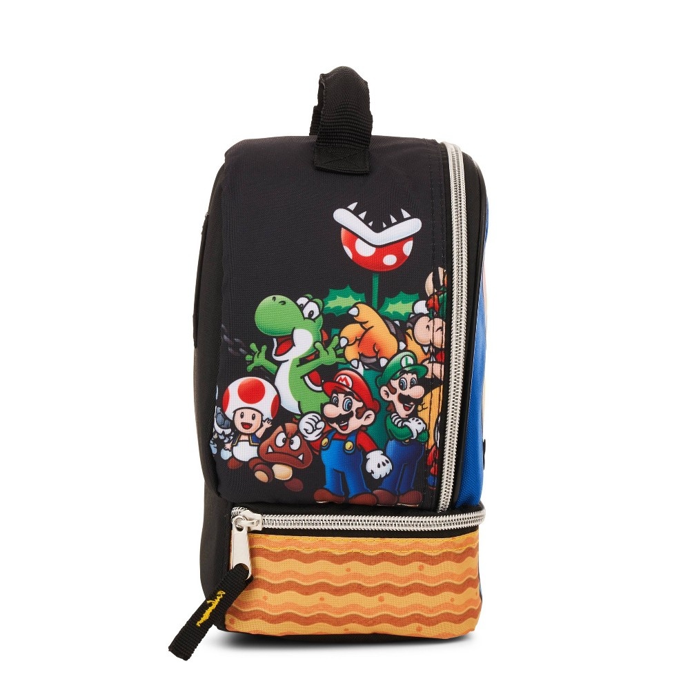 slide 2 of 7, Nintendo Mario Kids' Dual Compartment Lunch Bag, 1 ct