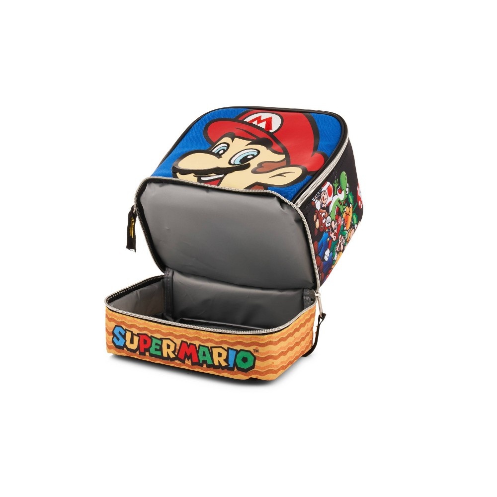 slide 6 of 7, Nintendo Mario Kids' Dual Compartment Lunch Bag, 1 ct