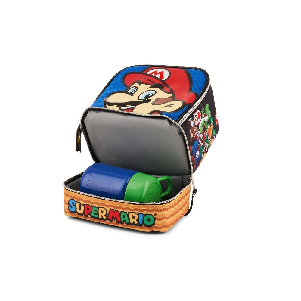 slide 7 of 7, Nintendo Mario Kids' Dual Compartment Lunch Bag, 1 ct