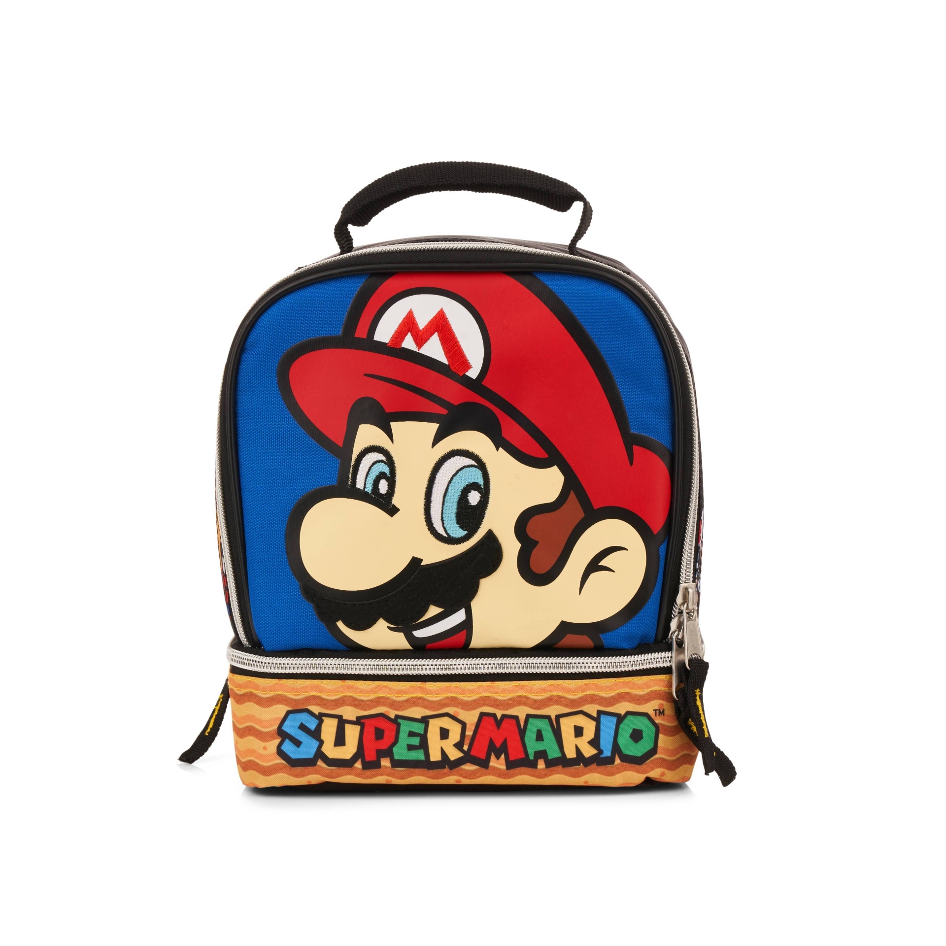 slide 1 of 7, Nintendo Mario Kids' Dual Compartment Lunch Bag, 1 ct