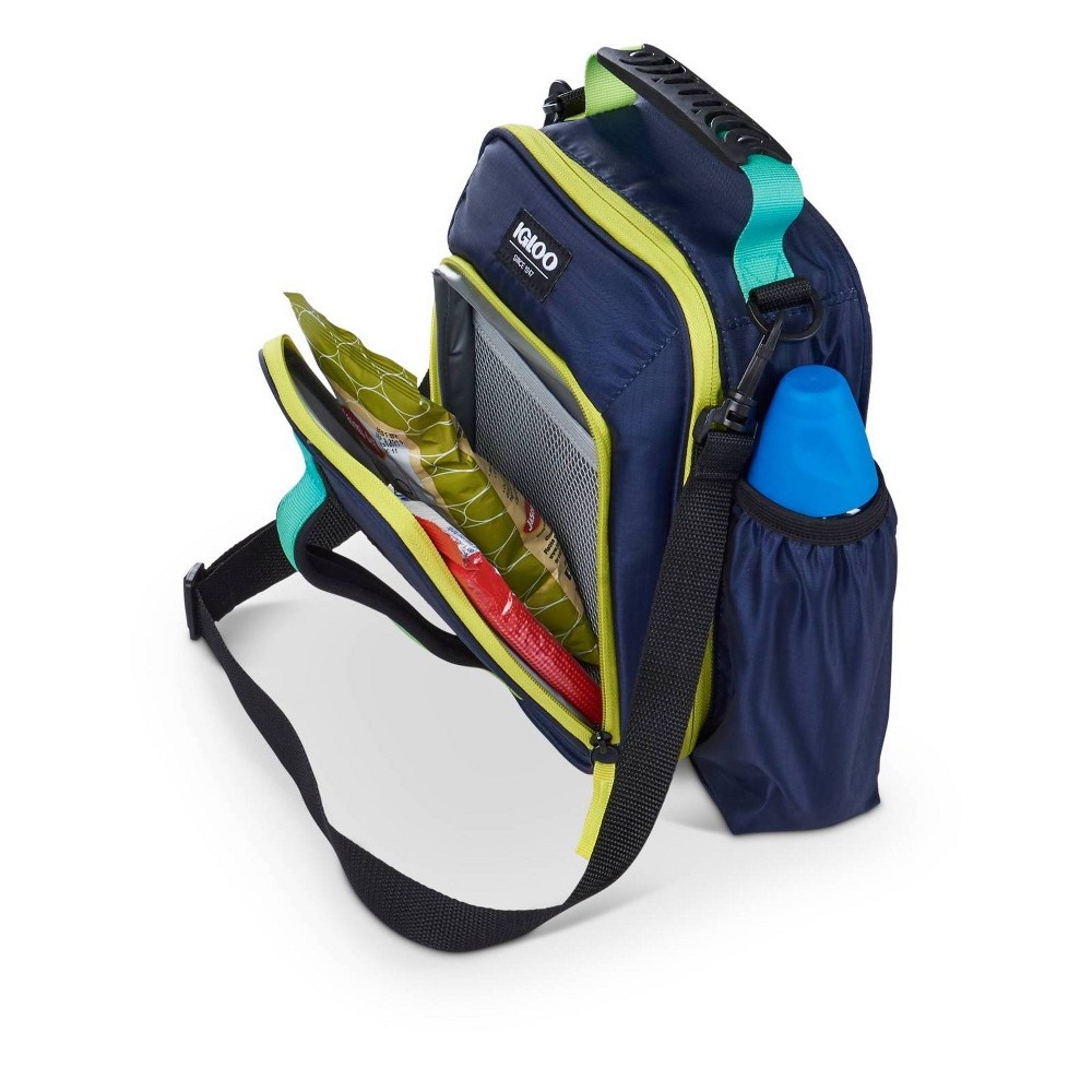 slide 4 of 11, Igloo Hot Brights Vertical Classic Molded Lunch Bag - Navy with Ombre Webbing, 1 ct
