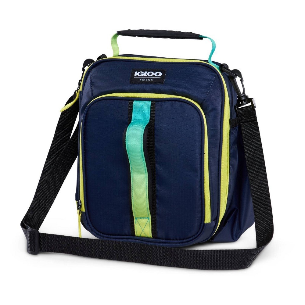 slide 5 of 11, Igloo Hot Brights Vertical Classic Molded Lunch Bag - Navy with Ombre Webbing, 1 ct