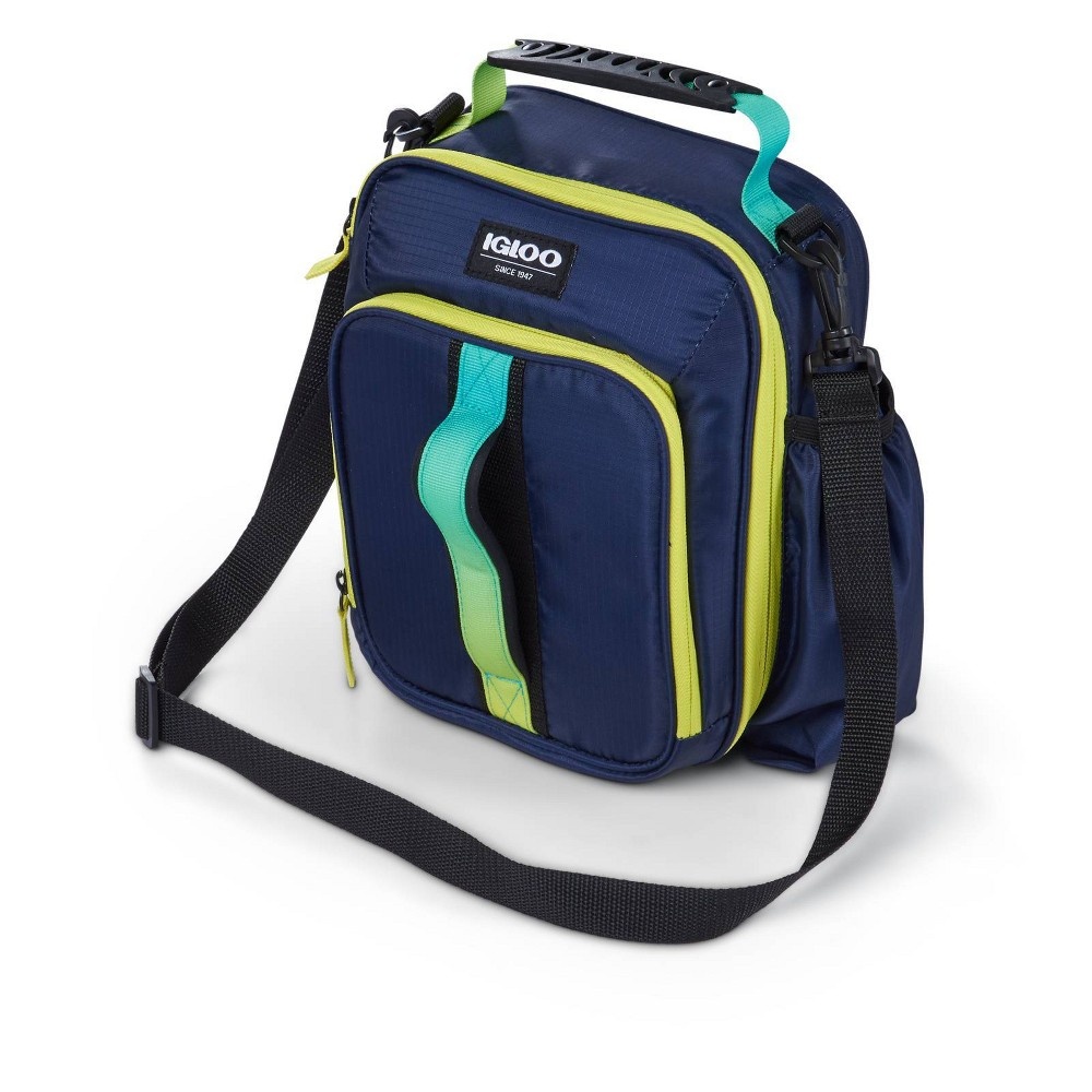slide 9 of 11, Igloo Hot Brights Vertical Classic Molded Lunch Bag - Navy with Ombre Webbing, 1 ct