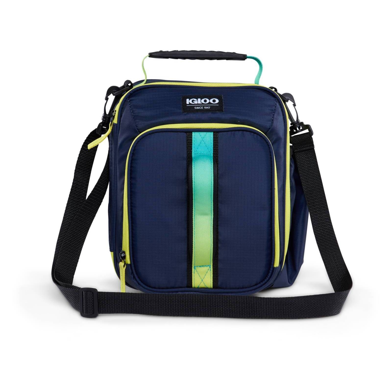 slide 1 of 11, Igloo Hot Brights Vertical Classic Molded Lunch Bag - Navy with Ombre Webbing, 1 ct