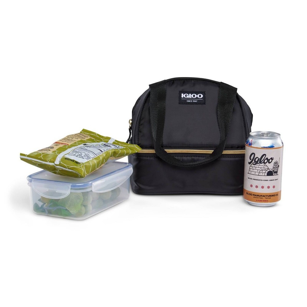 slide 2 of 11, Igloo Sport Luxe Mini Dual Compartment Lunch Bag - Black/Gold, 1 ct