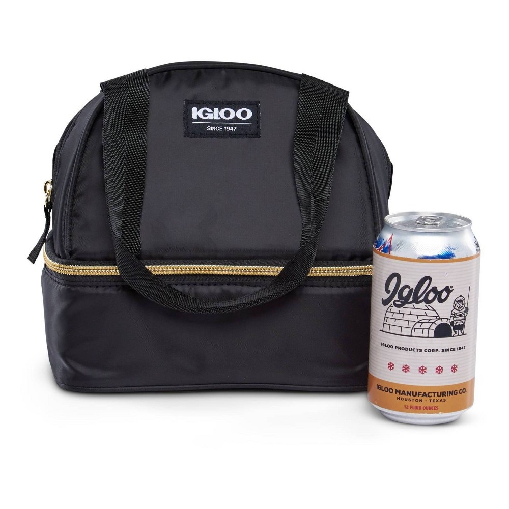 slide 11 of 11, Igloo Sport Luxe Mini Dual Compartment Lunch Bag - Black/Gold, 1 ct