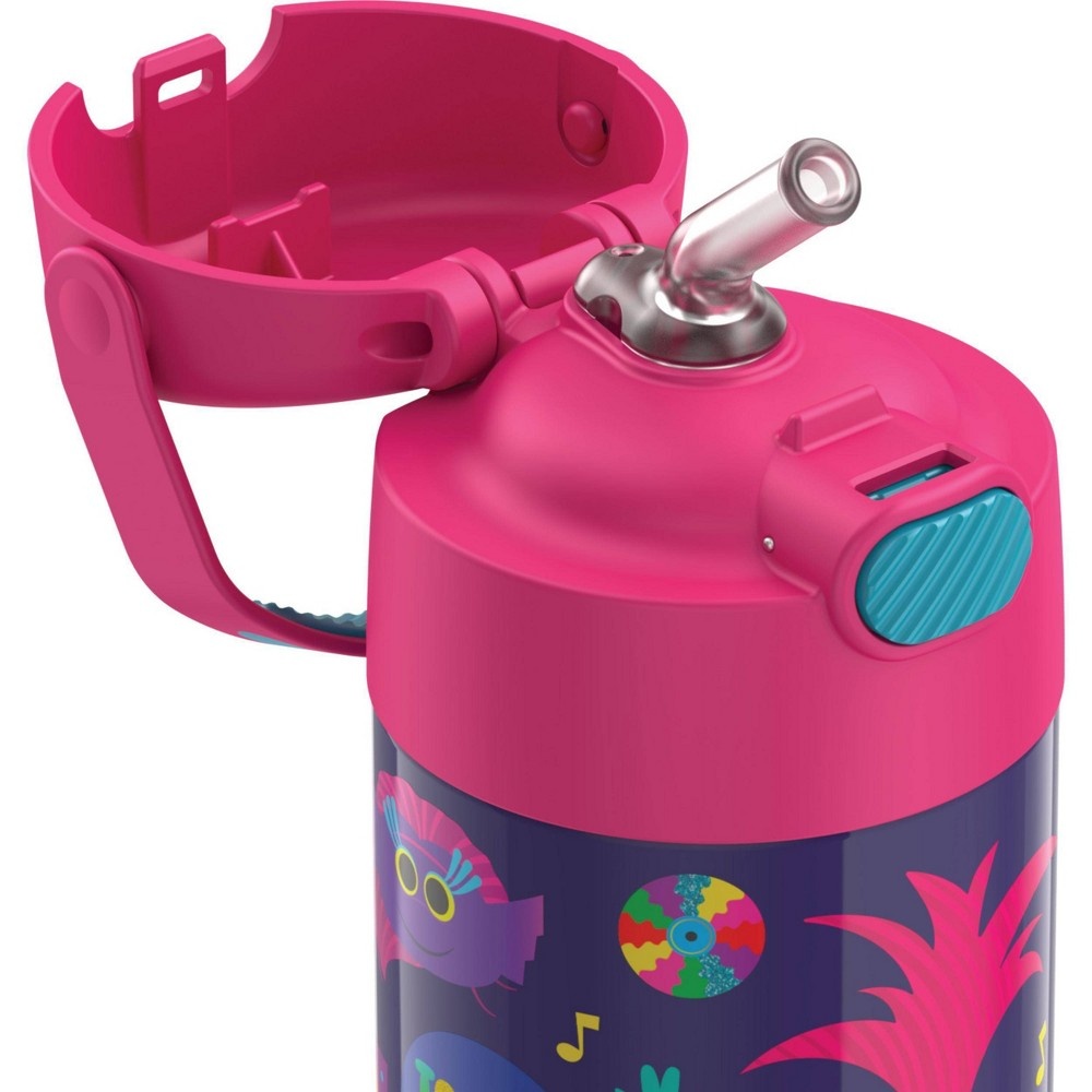 slide 7 of 8, Thermos Trolls FUNtainer Water Bottle with Bail Handle - Pink, 12 oz