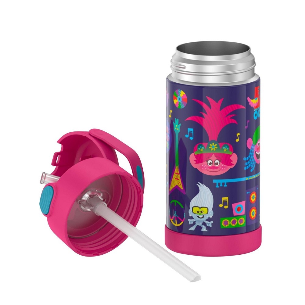 slide 8 of 8, Thermos Trolls FUNtainer Water Bottle with Bail Handle - Pink, 12 oz