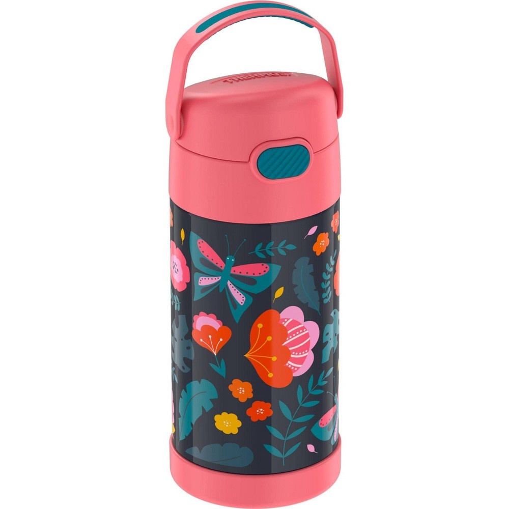 slide 9 of 9, Thermos FUNtainer Water Bottle with Bail Handle - Jungle Floral, 12 oz