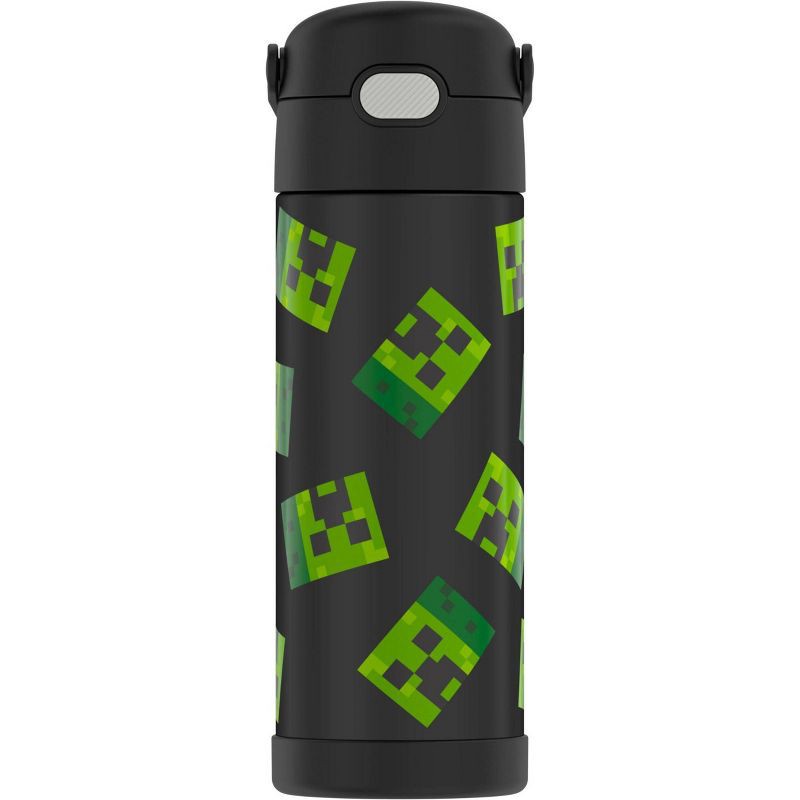 slide 2 of 10, Thermos 16oz Stainless Steel FUNtainer Water Bottle with Bail Handle - Black Minecraft, 16 oz