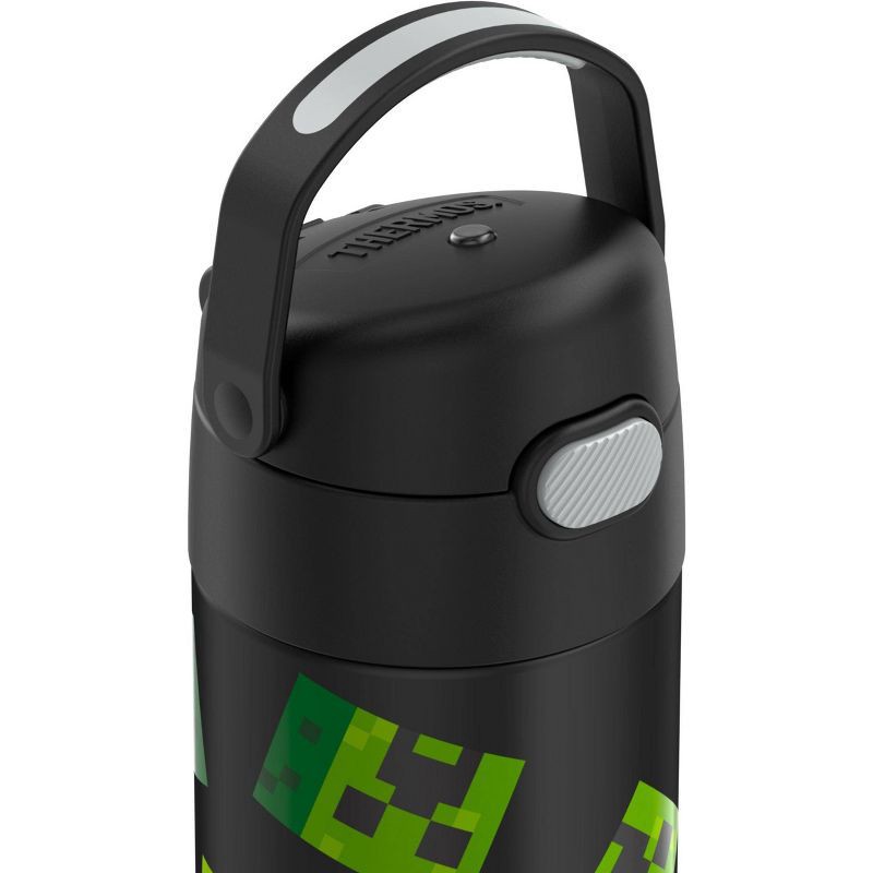 slide 6 of 10, Thermos 16oz Stainless Steel FUNtainer Water Bottle with Bail Handle - Black Minecraft, 16 oz