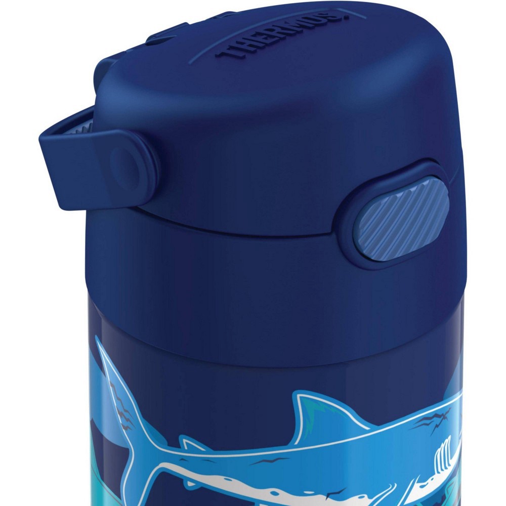 Thermos 12oz FUNtainer Water Bottle with Bail Handle - Blue Sharks 1 ct