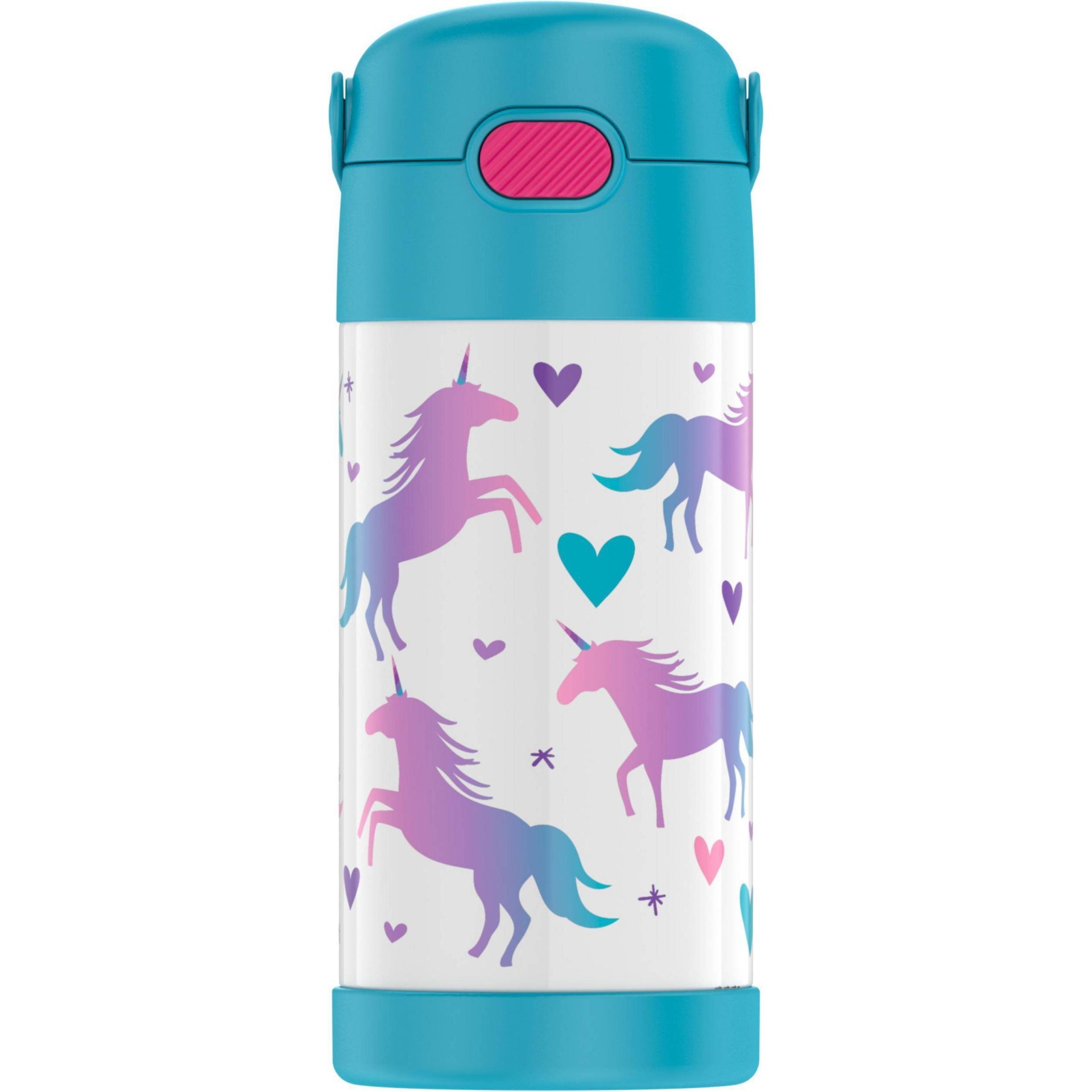 Thermos 12oz FUNtainer Water Bottle with Bail Handle - Pink Unicorn