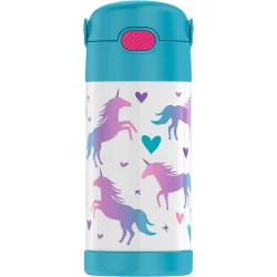 Thermos 12oz Unicorn FUNtainer Water Bottle with Bail Handle..New