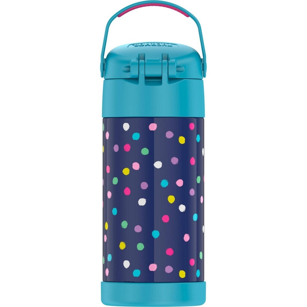 Thermos FUNtainer Water Bottle with Bail Handle - Polka Dot Blue 