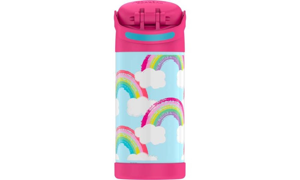 slide 3 of 9, Thermos Rainbow FUNtainer Water Bottle with Bail Handle - Pink/Blue, 12 oz