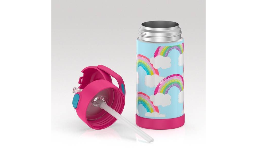 slide 8 of 9, Thermos Rainbow FUNtainer Water Bottle with Bail Handle - Pink/Blue, 12 oz