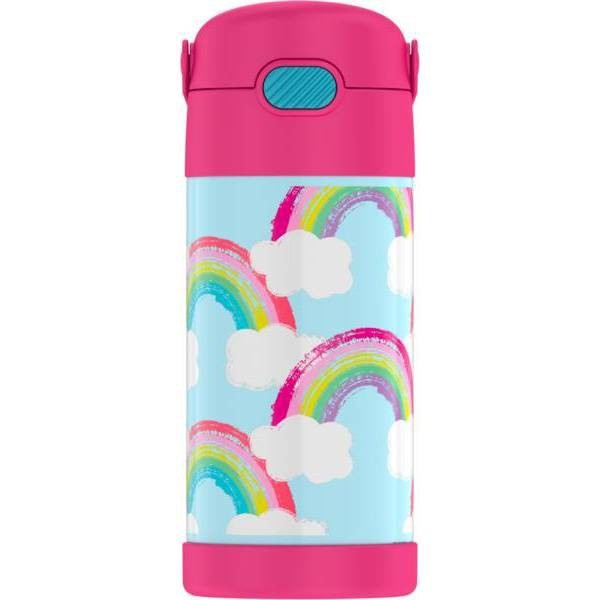  THERMOS FUNTAINER 12 Ounce Stainless Steel Vacuum Insulated Kids  Straw Bottle, Rainbows: Home & Kitchen