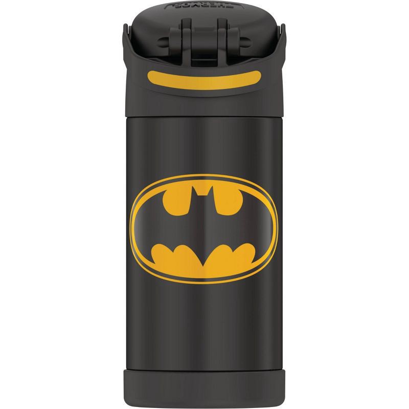 slide 7 of 9, Thermos Kids' 12oz Stainless Steel FUNtainer Water Bottle with Bail Handle - Black Batman, 1 ct