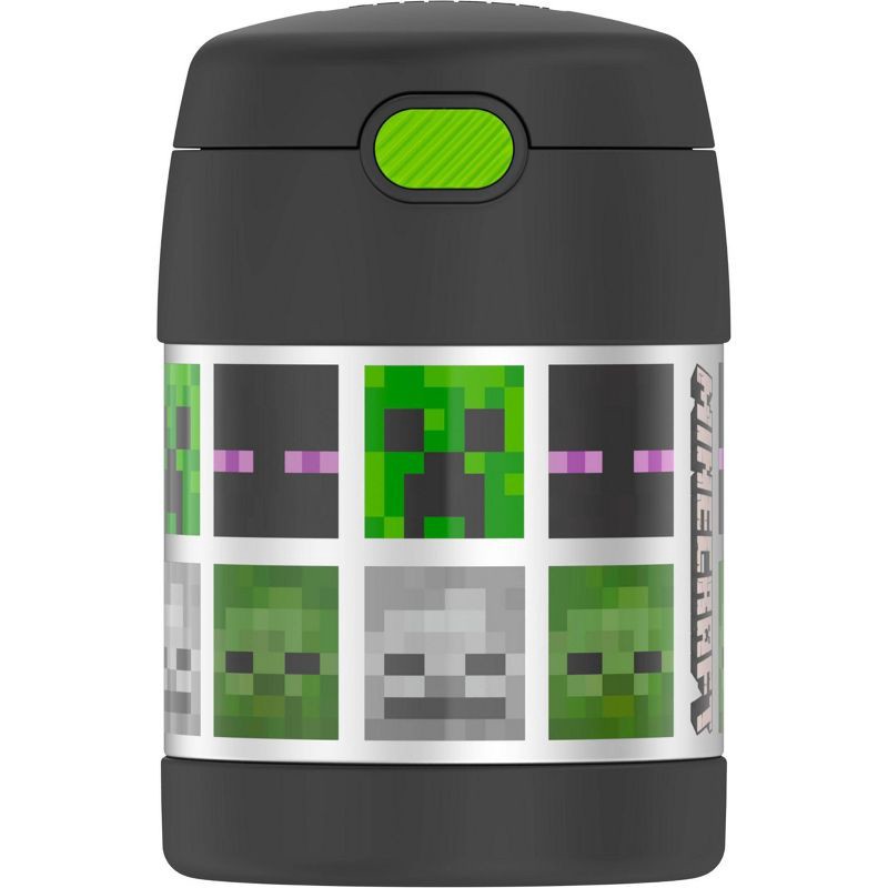 slide 1 of 11, Thermos Minecraft 10oz FUNtainer Food Jar with Spoon - Black, 10 oz