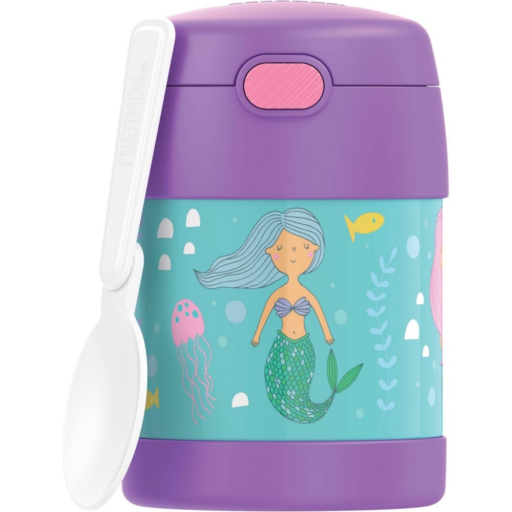 slide 6 of 11, Thermos Mermaid FUNtainer Food Jar with Spoon - Lavender/Blue, 10 oz