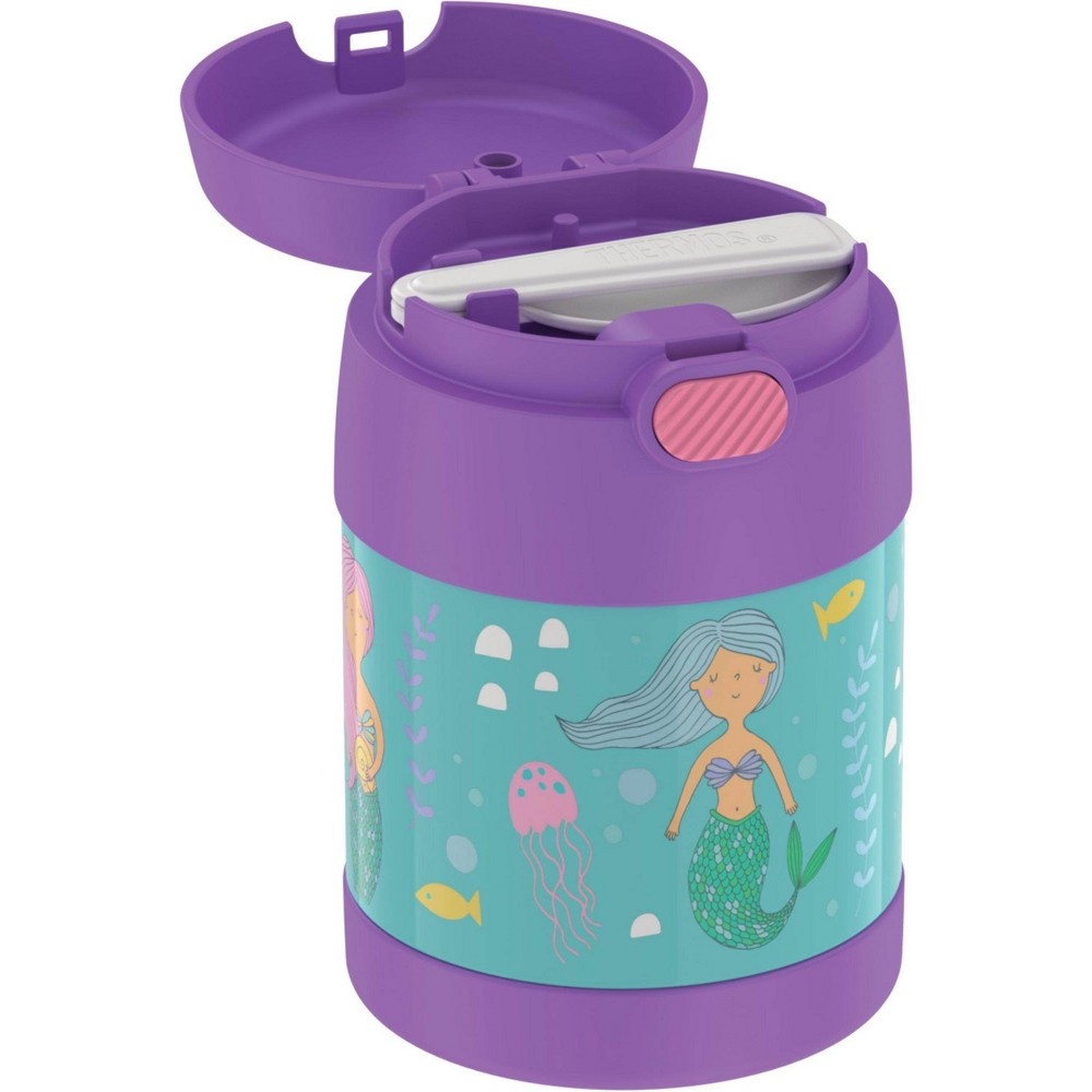 slide 10 of 11, Thermos Mermaid FUNtainer Food Jar with Spoon - Lavender/Blue, 10 oz