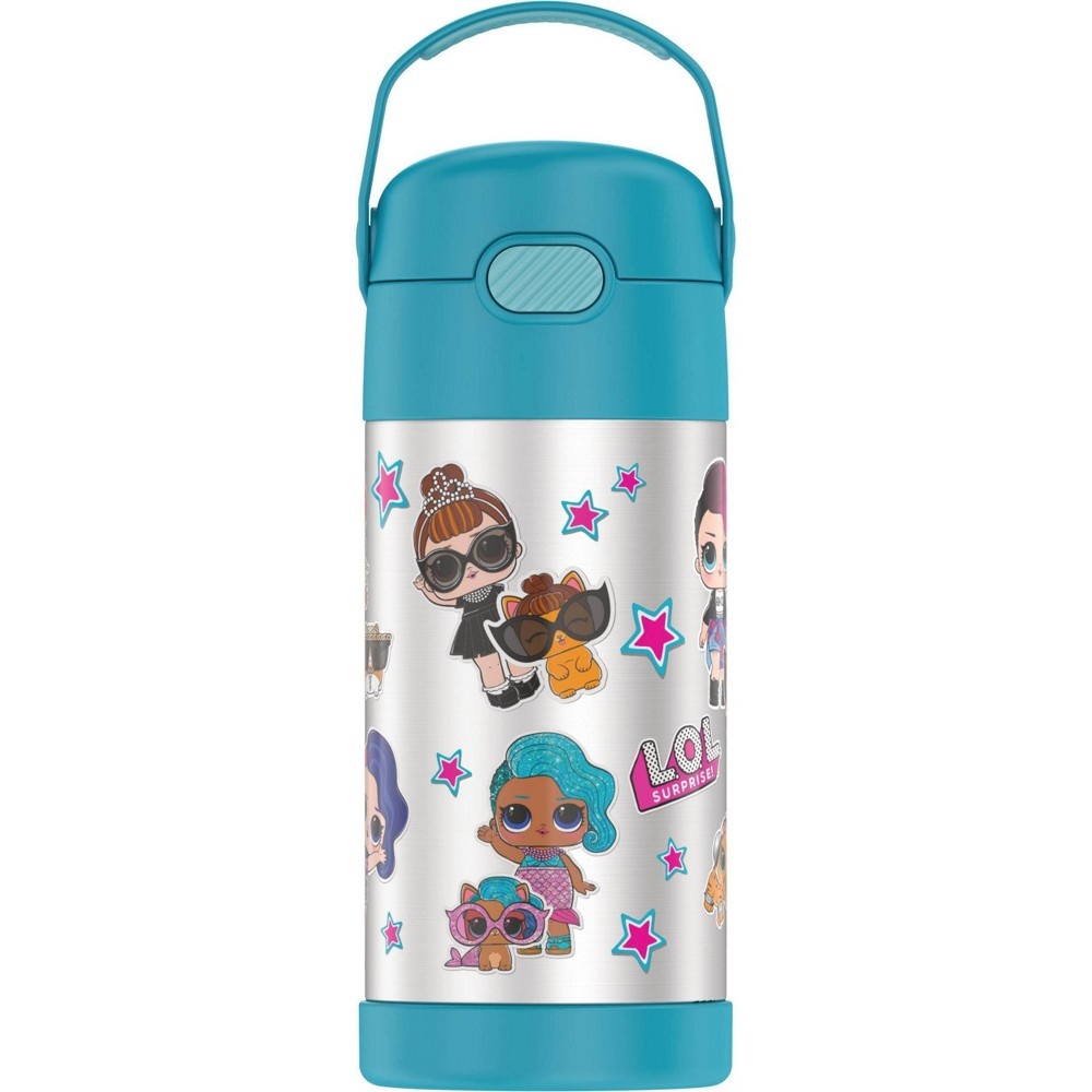 THERMOS FUNTAINER 12 Ounce Stainless Steel Vacuum Insulated Kids Straw  Bottle, LOL Surprise