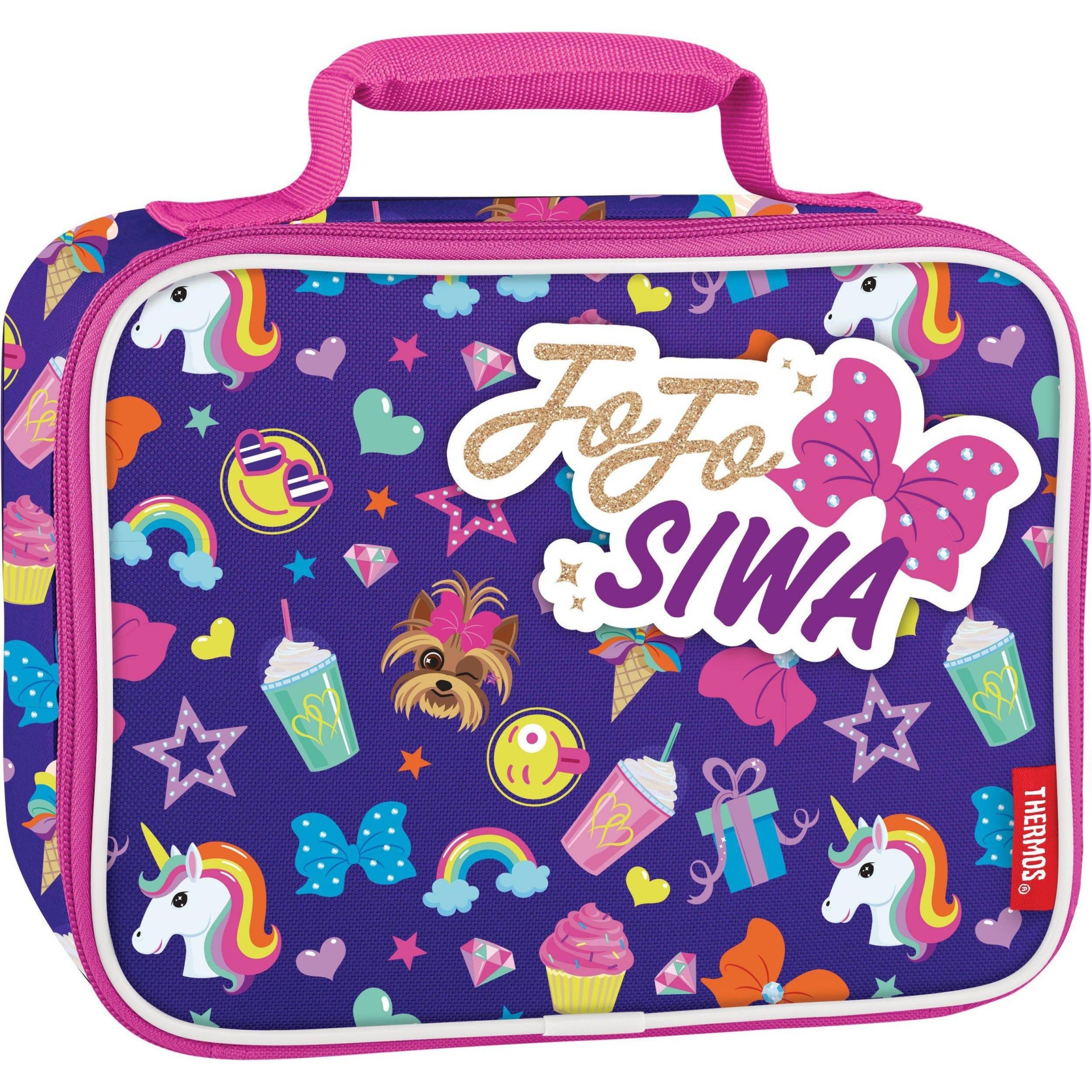 slide 1 of 3, Nickelodeon Thermos JoJo Siwa Soft Kids' Lunch Tote with LDPE Liner - Pink, 1 ct