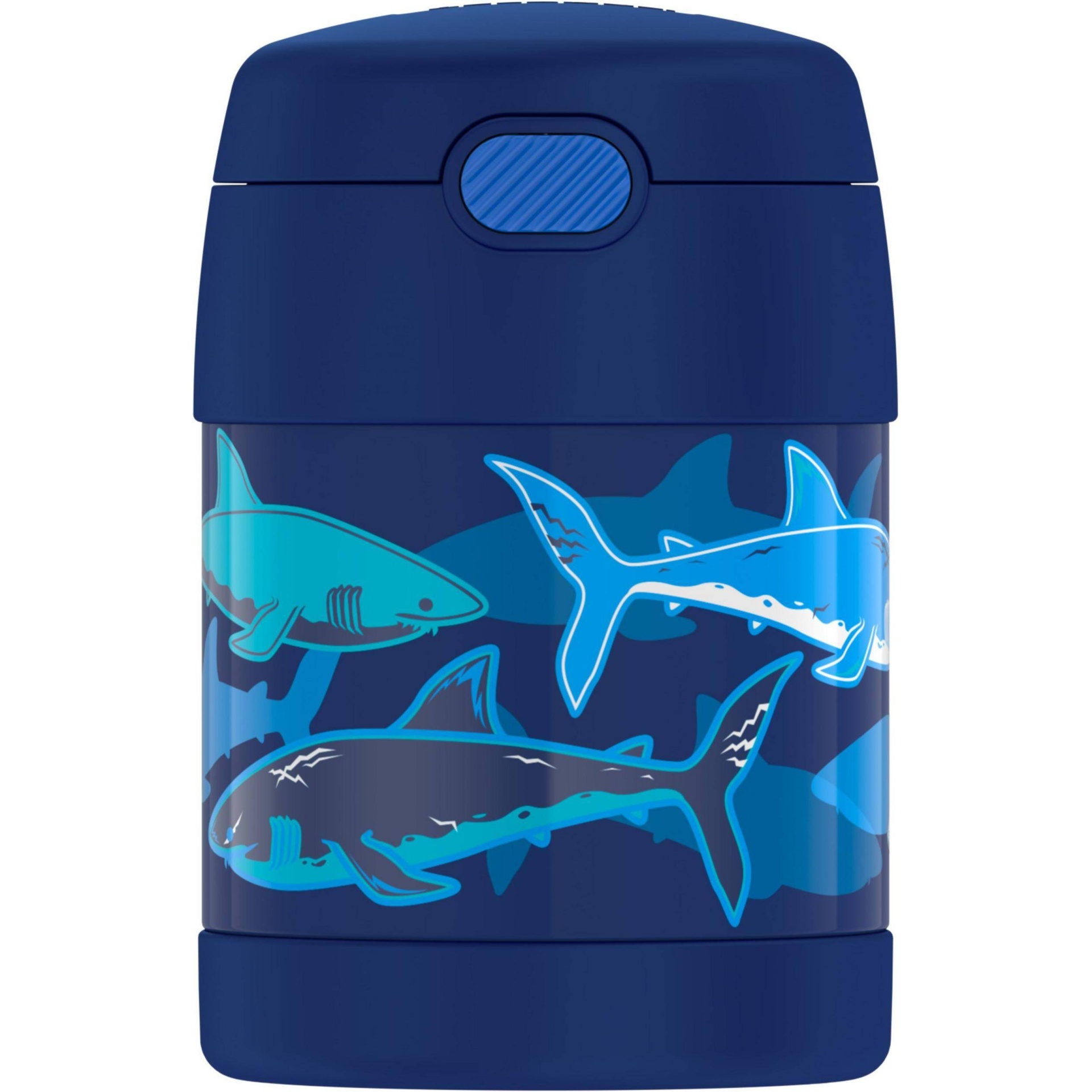 Thermos 10oz FUNtainer Food Jar with Spoon - Navy Sharks 1 ct