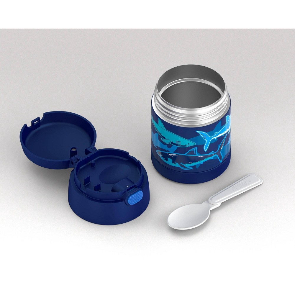 slide 10 of 11, Thermos 10oz FUNtainer Food Jar with Spoon - Navy Sharks, 1 ct