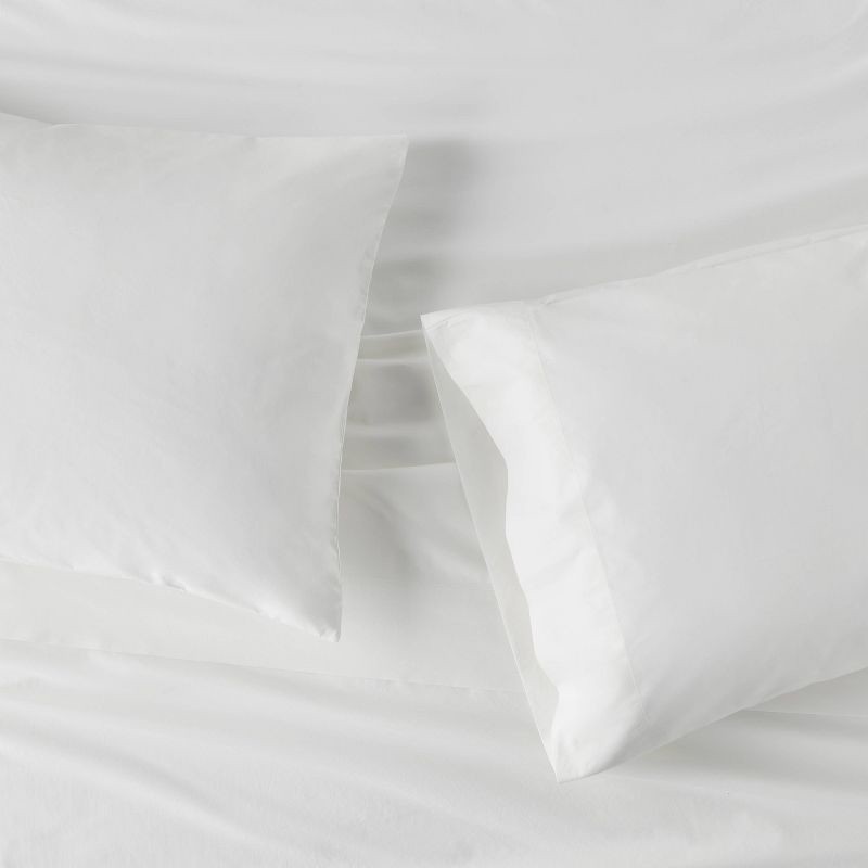 slide 3 of 4, King Washed Supima Percale Solid Pillowcase Set White - Casaluna™: 250 Thread Count, OEKO-TEX Certified, 2-Pack, 1 ct