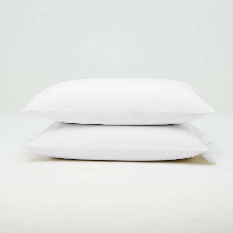 slide 1 of 4, King Washed Supima Percale Solid Pillowcase Set White - Casaluna™: 250 Thread Count, OEKO-TEX Certified, 2-Pack, 1 ct