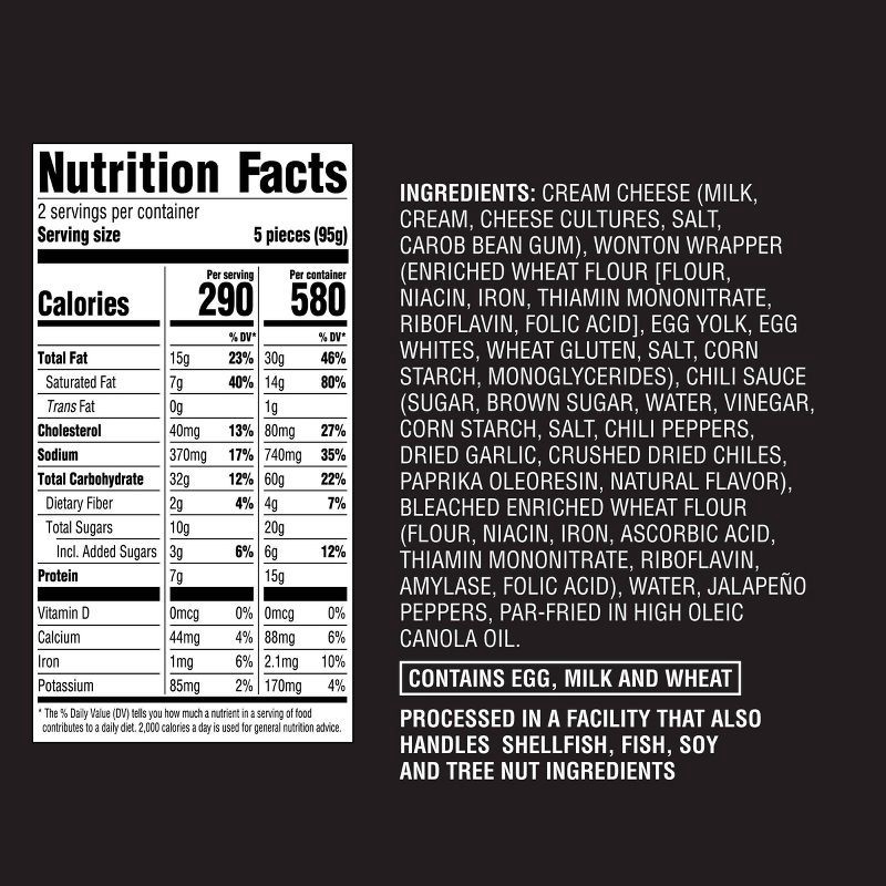 slide 4 of 4, Frozen Jalapeno Cream Cheese Wontons - 6.7oz/10ct - Good & Gather™, 6.7 oz, 10 ct