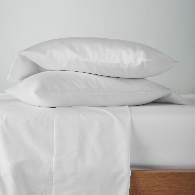 slide 2 of 4, Queen 500 Thread Count Washed Supima Sateen Solid Sheet Set White - Casaluna™, 1 ct