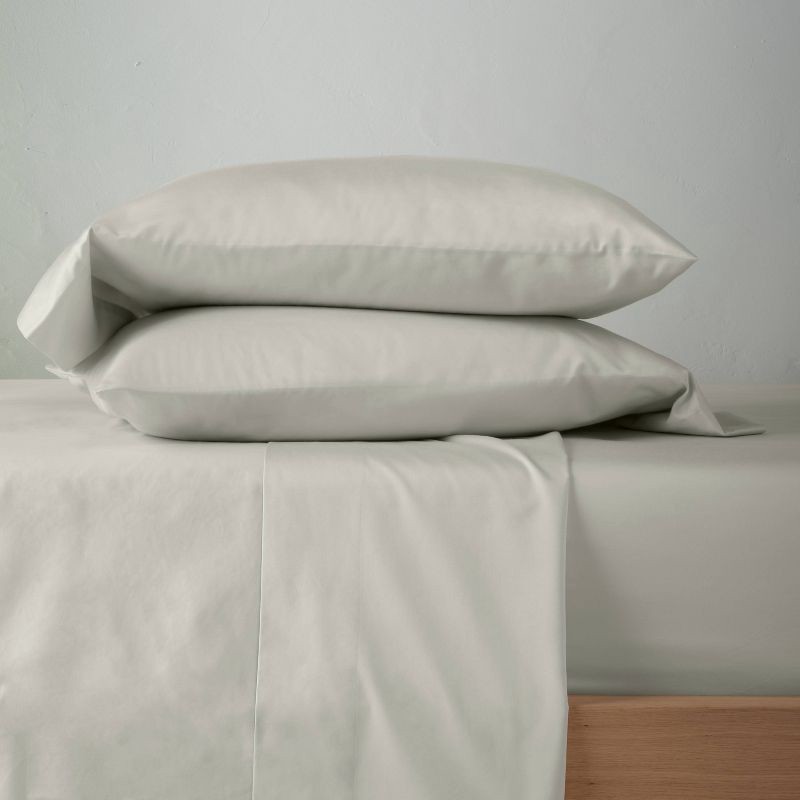 slide 2 of 4, Queen 500 Thread Count Washed Supima Sateen Solid Sheet Set Natural - Casaluna™, 1 ct